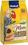 Vitakraft Menü, Vogelfutter für Großsittiche, mit Getreide und Nüssen, Großpackung, ohne Zusatz von Zucker (1x 3kg)