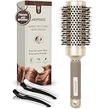 AIMIKE Rundbürste zum Föhnen für Langes & Mittellanges Haar, Rundbürste Groß mit Wildschweinborsten und Ionische Borsten, Haarbürste Rund Verbessert die Textur für Glätte, Volumen und zum Glänzen-43MM
