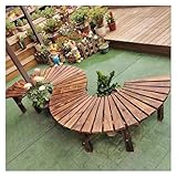 Yately Rundbank Wrap Around, Außenbank Garten Rustikal, Gebogene Bänke Aus Massivholz, Gebogene Bänke Aus Wetterfestem Holz Für Garten, Park, Hof, Veranda, Terrasse, Liegewiese(2PCS)