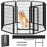 Yaheetech Welpenlaufstall 8-teilig 100cm hoch, Welpenauslauf mit Einteilige Verriegelung, Hundelaufstall mit Tragetasche & Befestigungsgurte, ideal für Hunde Wohnung & Garten, Einfache Montage