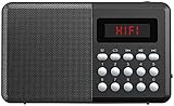 auvisio USB Radio: FM-Taschenradio, Bluetooth, MP3-Player, Display, USB, microSD & Akku (Radio mit USB Stromversorgung, Mini Radio Bluetooth, Taschenlampen)