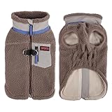 FEimaX Warme Hundemantel Winddichte Haustier Winter Fleece Hundejacke Winterweste mit D-Ring Hundekleidung Welpenjacke für Kleine Mittlere Hunde