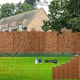 Wetterfeste Bambusmatten für den Balkon, 50 x 180 cm, perfekt für den Außenbereich, Sichtschutzzaun (170 x 250 cm), verschönern Sie Ihren Platz auf der Terrasse