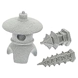 Veemoon 3er Set Mini Japanische Steinlaternen - Asiatische Pagode Figuren Aus Keramik Für Garten - Aquarium Und Mikro Landschaften Stilvolle Dekoration Für Innen Und Außen