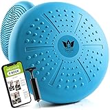 ZenOne Sports® Balance Kissen I Ballsitzkissen für Koordinations- & Rückentraining I Orthopädisches Sitzkissen I Luftkissen für Fitnesstraining inkl. Pumpe & Workout-Guide I Balancekissen