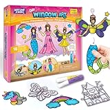 Imagimake Prinzessinnen-Fensterkunst-Bastelset für Mädchen im Alter von 5 bis 8 Jahren | DIY-Sonnenfänger und Fenstermalset | 16-teiliges Buntglas-Bastelset mit Meerjungfrauen-Motiven