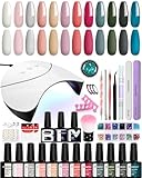 Phoenixy Gel Nagellack Set 12 Farben Gelnägel Starterset mit U V/LED Nagellampe Gel Nägel Set mit Maniküre Werkzeugen Nagel Dekoration Geschenk für Frauen