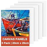 Leinwand zum Bemalen Set Baumwolle (5 Stück) Vorgespannte Weiße Künstler Leinwände zum Malen Strukturpaste Leinwand Malkarton- Geeignet für Acryl ölfarben Anfänger Studentin Künstlerin