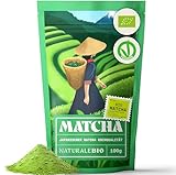 NaturaleBio BIO Green Tea Pulver 100g. Zum Kochen und Backen. Originaler japanischer Matcha. Grüner Tee aus Japan, Vegan, Gluten & Gentechnik frei. Natürliches Bio-Produkt.