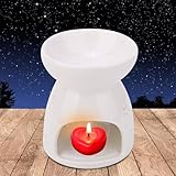 Duftlampe für Duftwachs, Ölbrenner, Keramiklöffel, atemberaubender Nachteffekt (Liebe)