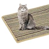 Kratzmatte Katze,Natürliche Sisalmatte(60x40cm) Kratzteppich Katzen rutschfeste und verschleißfest , Eckgebrauch Kratzbretter Katze Wand schützt Sofas und Teppiche