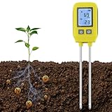 Opaltool Bodentester NPK, 4-in-1Multifunktions Bodenmessgerät, Digitaler NPK-Temperatursensor mit Hintergrundbeleuchtung LCD-Display für Pflanzen Bauernhof Gemüse Rasen Gras Garten (4-in-1)