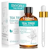 ENYORLI Teebaumöl 100ml Naturrein Tea Tree Oil 100% Reines und Ätherisches Aromatherapieöl Vegan Teebaum Ätherisches Öl für Diffuser,Shampoo, Gesicht,Haut, Nagel