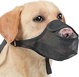 KAIYAYA Maulkorb für Große Hunde - Atmungsaktive Haustier Maske weicher Netzmaulkorb für kleine mit Klettverschluss Weich,Nylon-Mesh, Atmungsaktiv und Bequem XL 11-12,25 Zoll Verstellbaren