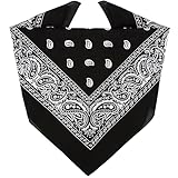 ZENO Schwarz Bandana – 100% Baumwolle & Natürliche Fasern – Schwarz Halstuch Ohne Polyester – Hochwertig, Weich, Langlebig & Waschmaschinenfest – Bandana Herren & Damen – Unisex & Kinder