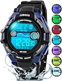 Juboos Digitale Armbanduhr Kinder, Wasserdicht 50 Meter, mit 7 Farben LED, Alarm und Datum, Leicht Ablesbar, Sportuhr für Outdoor, für Jungen und Mädchen, 5-18 Jahre