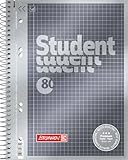 BRUNNEN Collegeblock Premium Student | A5, Lineatur 5, 80 Blatt, anthrazit
