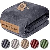luxoon Fleecedecke Flauschig Warm Winter – Kuscheldecke für Gemütliche Winterabende, Ultra Weich und Wärmend, Ideal für Sofa und Bett, 100% Polyester, Farbe 1er Pack 150x200cm, Anthrazit