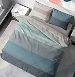 DILIOS Premium Bettwäsche 135x200 – 100% Baumwolle, ÖKO-TEX Zertifiziert, Renforcé, Atmungsaktiv & Antiallergisch, mit Reißverschluss, 2teilig – Bettbezug + Kissenbezug 80x80, Blau Hellblau