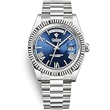 Cadisen C8185 Herren-Armbanduhr, 10 bar, wasserdicht, mit Schraubenkrone, japanisches Miyota-Uhrwerk, mechanische Armbanduhr, blau, Klassisch