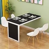 Massivholz-Tisch zur Wandmontage, für Wohnzimmer und Küche, faltbarer Esstisch in 4 Farben – Größe optional (schwarz, 80 x 40 x 75 cm)
