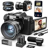 NBD 5K-Digitalkamera für Fotografie und Vlogging, 48 MP/60 fps Kamera mit WLAN und App-Steuerung, Kompaktkamera mit 32 GB TF-Karte(Schwarz)