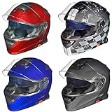RS-982 Klapphelm Motorradhelm Conzept Motorrad Modular Roller Helm rueger, Größe:L (59-60), Farbe:Blau