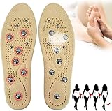 Akupressur Einlegesohlen,Magnetische Schuheinlagen,Akupressur Einlegesohlen Damen Herren,Reflexzonen-Massage Und Abnehmhilfe,Orthopädische Stütze,Atmungsaktiv(Size:S(EU:35-40),Color:Gelb)