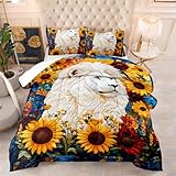 Bettdecke 200X200 Druck 4 Jahreszeiten Bettdecken,Quilted Steppbettdecke 200Gsm Mikrofaser Füllung Steppdecke Bettdecke Waschbar Antiallergisch Decke Mit 2 Kissenbezügesonnenblumen