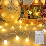 LEECOCO Lichterkette Kugel für Innen, 3M 30 LED, Batteriebetrieben mit AA-Batterien, Warmweiß, Ideal für Kinderzimmer, Weihnachten, Party, Garten und Balkon Dekoration (3m 30LEDs Warmweiß)
