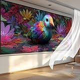 Diamond Painting Süßer Diamond Painting Erwachsene Groß XXL 70x140cm, 5D Diamant Art Bastelset Frauen Erwachsene Diamant Bilder Vogel, DIY Puzzel Crystal Art Bilder für Deko Wohnzimmer Wand qL41