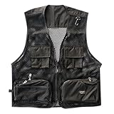 Generisch Sommer Outdoor Anglerweste Herren Mesh Atmungsaktiv Outdoorweste Freizeitjacke Schnelltrocknende Anglerjacke Leicht Multifunktionsweste für Fotografie Angeln Wander Laufen
