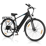 AOIHO 28' E Bike Herren, Elektrofahrrad City E Bike Damen mit 48V 499.2Wh Akku, Bis zu 100KM, 250W Motor, 7-Gang, LCD-Display, Elektrofahrräder mit Tempomat Modus, Pedelec 25 km/h