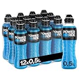 Powerade Sports Mountain Blast, kalorienarmes Sportgetränk mit Fruchtmix-Geschmack, mit Elektrolyten, Sport Drink in stylischen Einweg Flaschen (12 x 500 ml)
