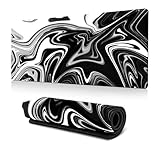Zixrmor Mauspad -900 x 400mm Mousepad Pad Large Size - verbessert Gaming mauspad Präzision und Geschwindigkei XXL Mauspad Gaming(Weiße Schwarze Mischung)