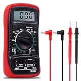 Digital Multimeter, Aeyytoe Voltmeter für AC/DC Spannung, DC Strom, Durchgang, Widerstand, Diode mit Großes LCD-Anzeige und Hintergrundlicht, 3 in 1 Spannungsprüfer für Elektriker