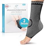 Health Press® Sprunggelenkbandage – Professionelle Stützstrümpfe – Entlastung & Stabilisierung des Sprunggelenks – 2x Fußbandage, Gr. S – Medizinprodukt – Stützende Knöchelbandage – Kompressionssocken