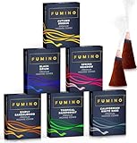 Fumino Räucherkegel-Set Essentiell Multipack - Frische Räucherkerzen mit Masala Agarbatti Joss Räucher Duft - 6 Boxen, 120 Räucherkegel - Räucherpyramiden Weihrauch für Entspannung & Meditation