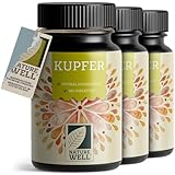Kupfer Tabletten 1095x mit 2 mg Kupfer aus hochwertigem Kupfer-Bisglycinat - optimal hochdosiert - frei von unerwünschten Zusatzstoffen – laborgeprüft mit Zertifikat - Jahresvorrat - 100% vegan