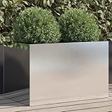 UTSRABFA Pflanzkübel Silbern pflanztopf Outdoor pflanzentopf for Terrasse Innen 62x40x39 cm Edelstahl