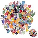 Baluue Unregelmäßige Keramik Mosaikfliesen Bunte Glasiert Bruchstücke für DIY Bastelprojekte Kreative Steinchen für Heim Gartendekoration