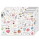 younikat Aufkleber-Set für Geburtstagsgeschenke I über 200 Sticker zum Basteln I permanenthaftend I DIY Happy Birthday Scrapbooking-Aufkleber I Fotoalbum Gestalten I Scrapbook Zubehör I dv1166