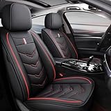 Schonbezüge Für Autositze Für Nissan Qashqai J11 Qashqai J11 S Qashqai J11 Tuning, Autositzbezüge Universell, Autositzbezug Leder, 5 Sitze,Wasserdichtes，Atmungsaktives, Verschleißfestes(Black-red)