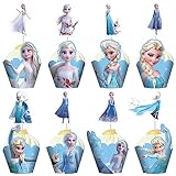 HOBBOY Tortendekoration Mädchen, 48 Stück Prinzessin Cupcake Topper Deko Tortendeko, Tortenaufleger Geburtstag für Kinder, Tortendeko Kindergeburtstag