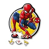 Trefl – Konturenpuzzle aus Holz: Marvel Spiderman, Spiderman und Seine Macht – 50 Elemente, Wood Craft Junior, Unregelmäßige Formen, 10 Figuren, Modernes Puzzlespiel, Spiel für Kinder ab 5 Jahren