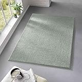 Taracarpet Teppich Kurzflor weicher Designer Uni Bodenbelag Madrid fürs Wohnzimmer, Kinderzimmer, Schlafzimmer und die Küche geeignet Mint Grün 080x150 cm