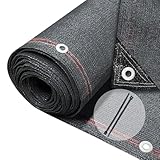 VOUNOT® Zaunblende 1.5×20m, Sichtschutz Zaun 230 g/m² HDPE Schattiernetz, Windschutz UV-resistent Reißfest, mit Löcher und Kabelbinder, Anthrazit