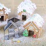 Girasool Keksausstechformen-Set, Weihnachts-Haus, Mini-Lebkuchen-Haus, Edelstahl, Keksausstecher, Schokolade, kleines Haus, DIY Backen, Dekorieren Werkzeuge
