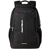 AspenSport Rucksack 30L schwarz I stabiler Tagesrucksack I wasserabweisender Rucksack mit Reißverschluss I verstellbarer Backpack I ergonomischer Allround-Rucksack für Damen & Herren