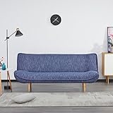EVERGREENWEB – Schlafsofa Click Clac | 3-Sitzer-Schlafsofa platzsparend skandinavischer Stil, modernes Design | gepolsterte Füße aus Holz | Sofla | Blau